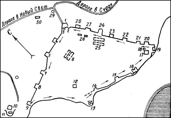 План Судакской крепости